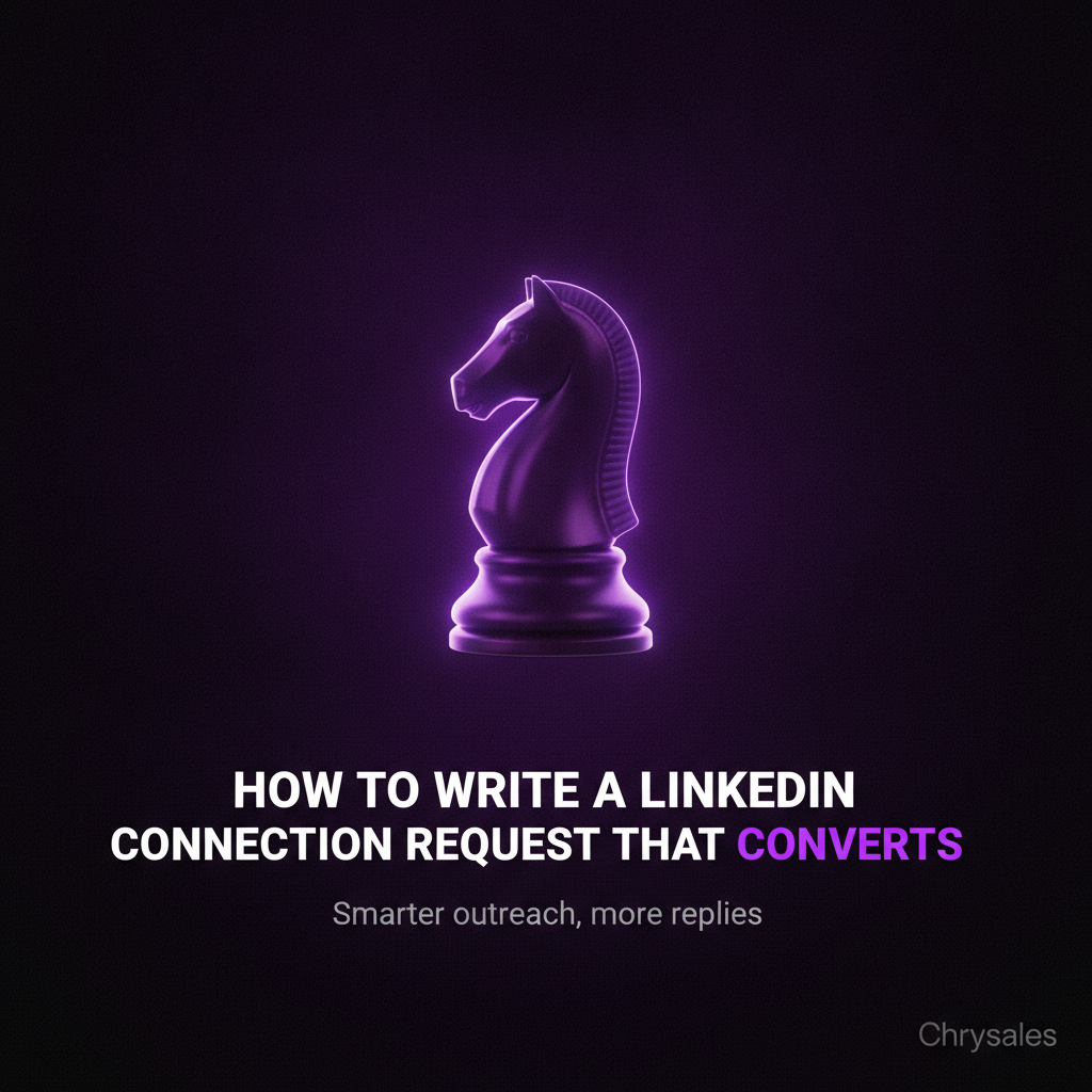 LinkedIn connection request message guide featured image with glowing chess knight