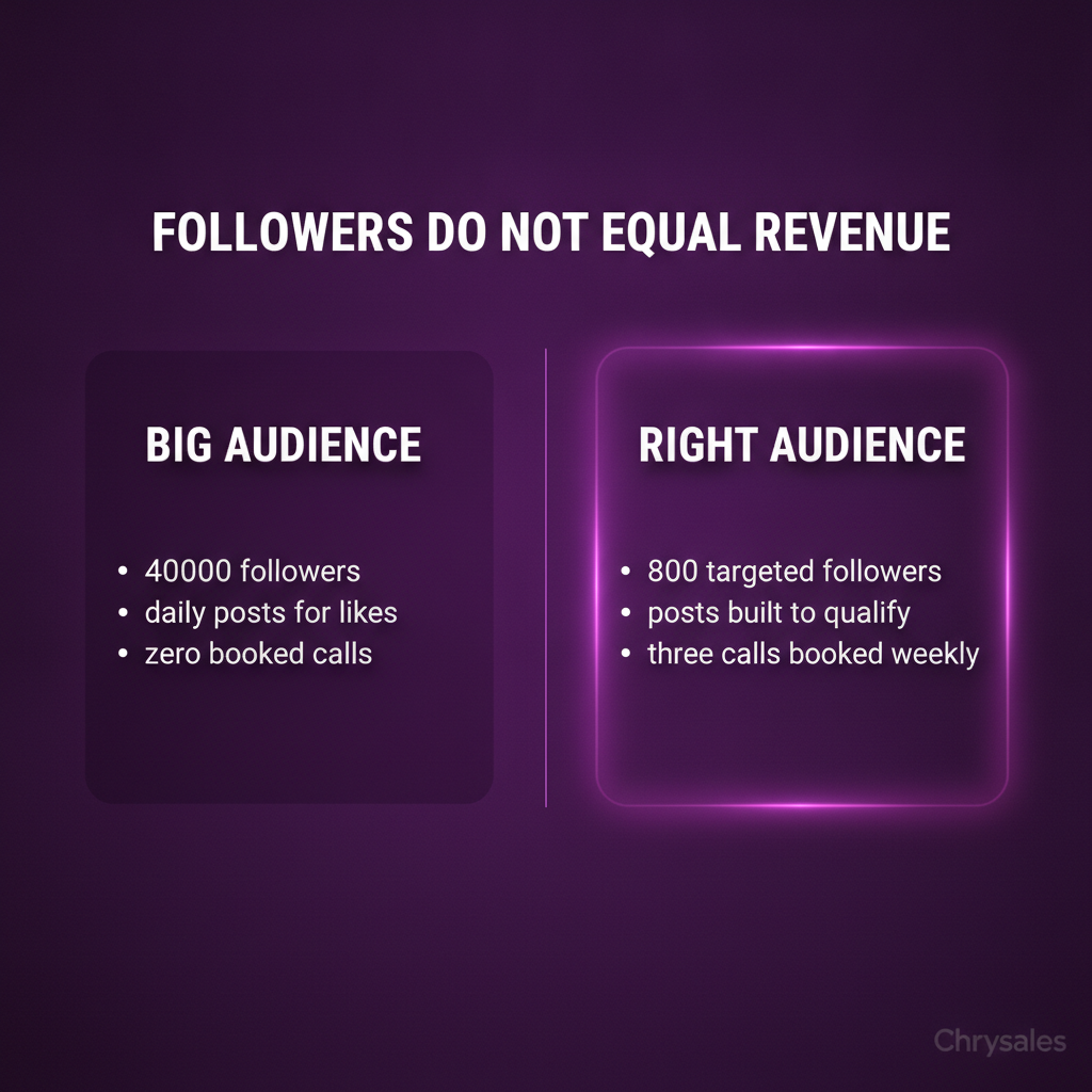 Side by side comparison of large inactive audience versus small high converting B2B audience