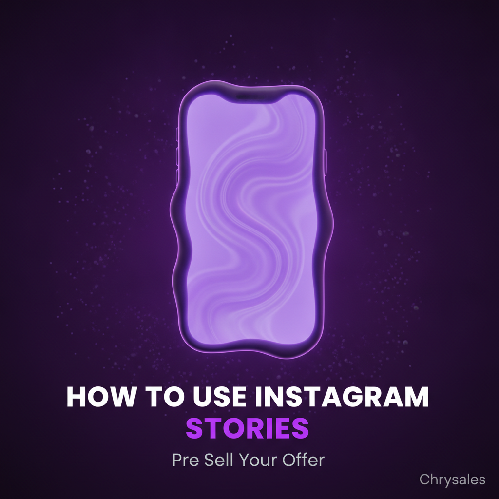 Smartphone glowing in purple light representing Instagram Stories pre sell strategy