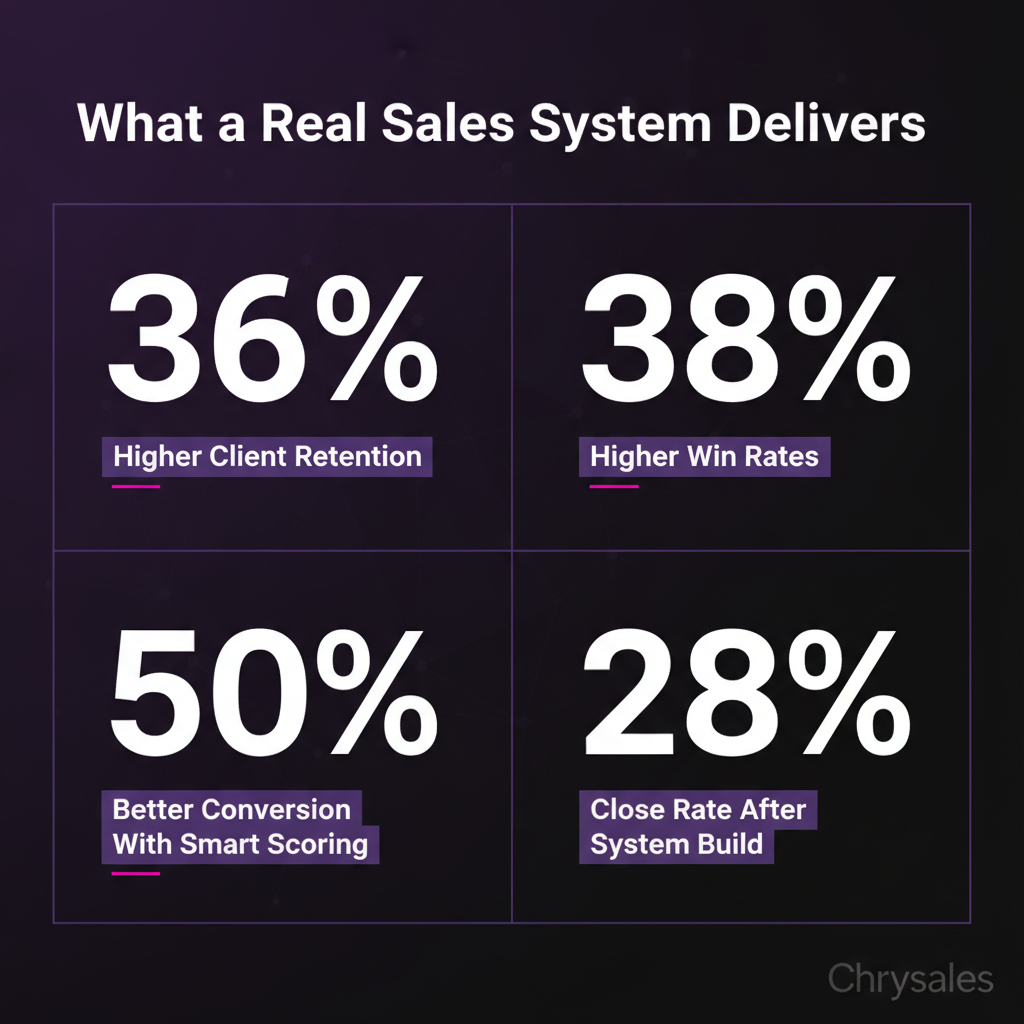 Four key B2B sales growth statistics displayed in a bold number grid layout