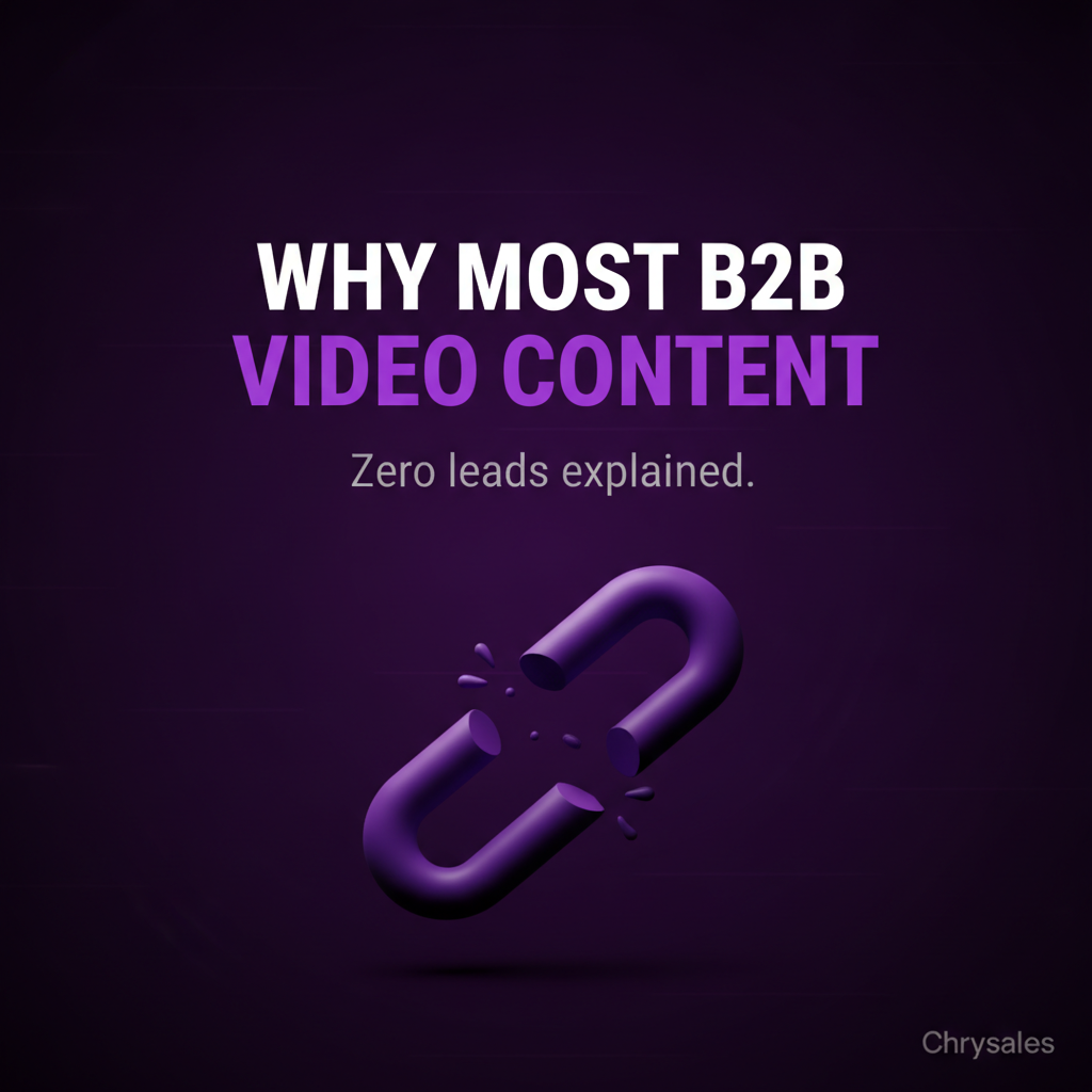 Broken chain link visual representing why B2B video content fails to generate leads