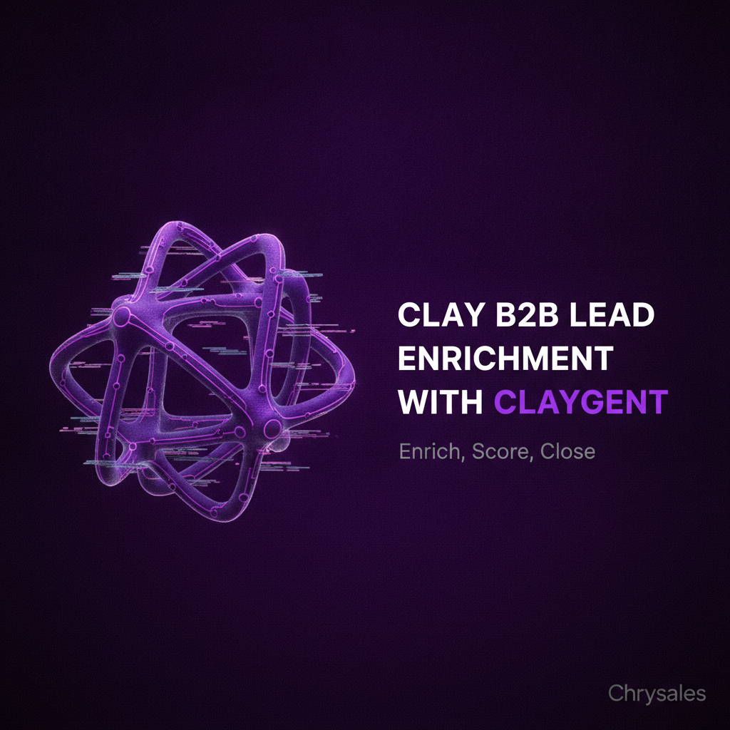 Clay B2B lead enrichment with Claygent AI data nodes glowing purple