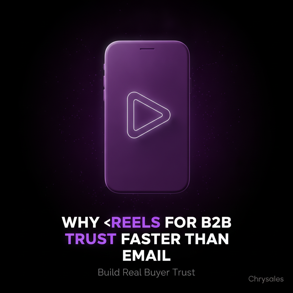 3D smartphone icon showing B2B reels build trust faster than email