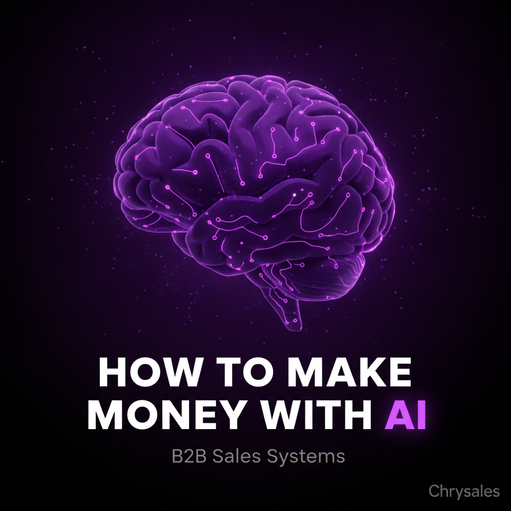AI neural network brain icon representing how to make money with AI in B2B sales