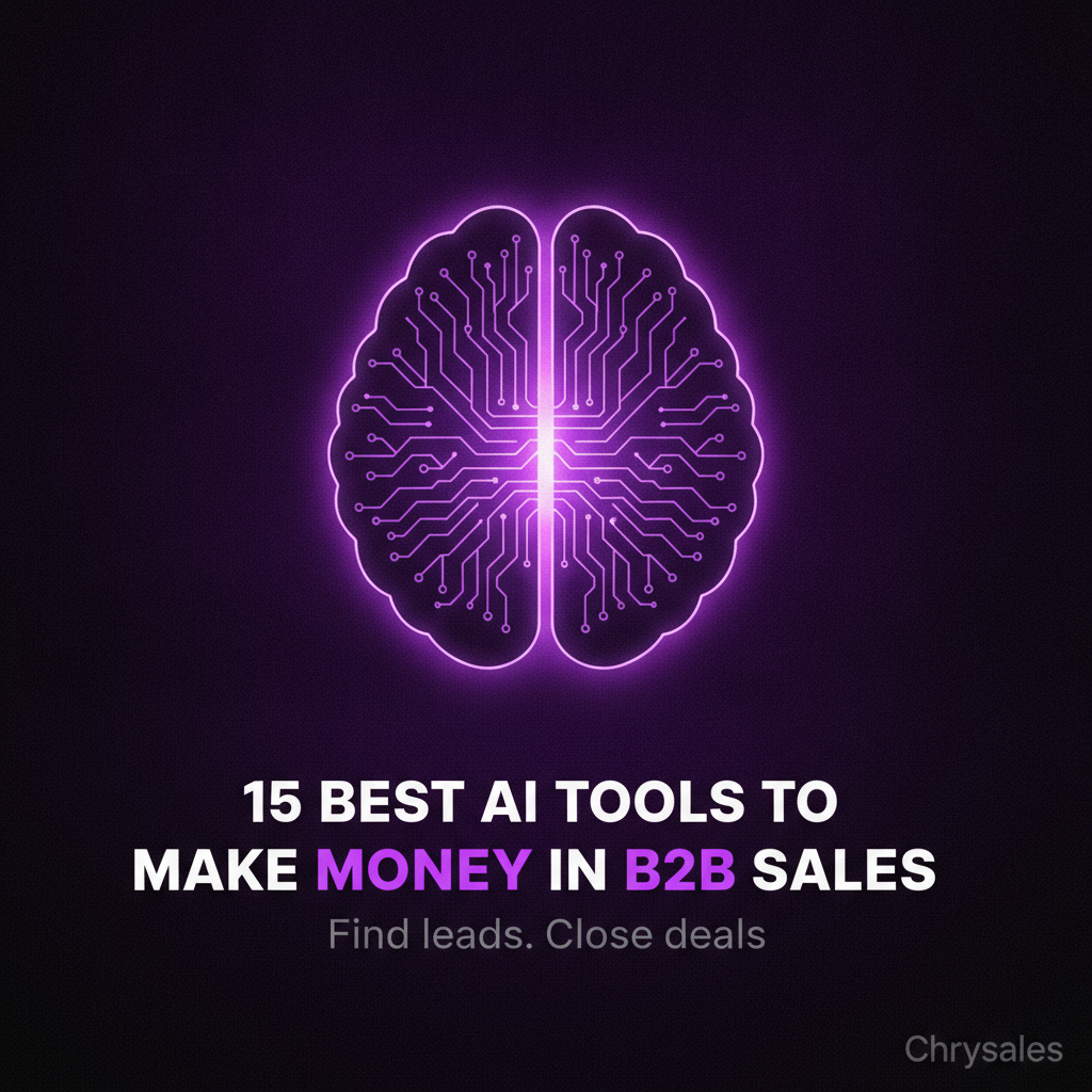 Neural network brain icon representing top AI tools for B2B sales revenue