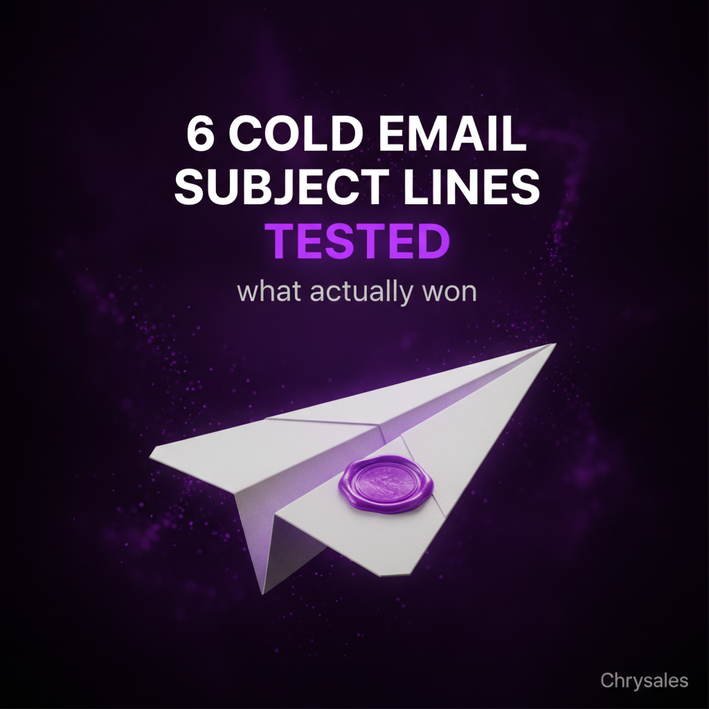 Cold email subject lines test results featured image with paper airplane icon