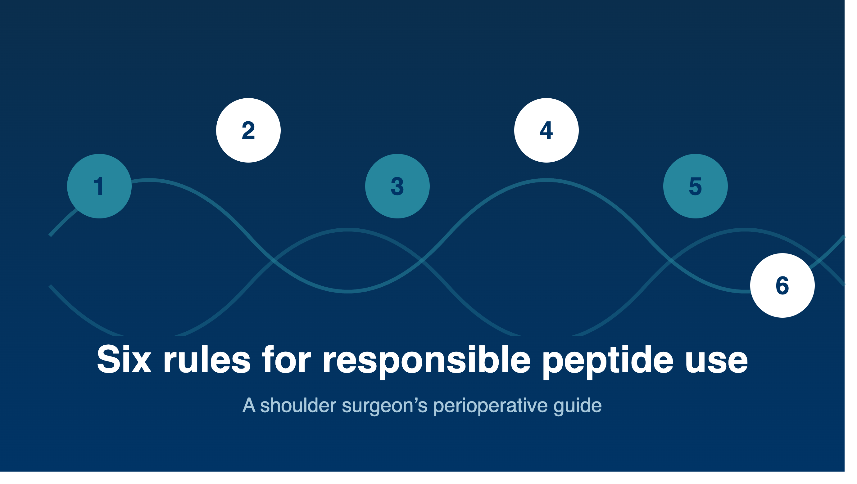 Shoulder surgeon's six rules for responsible peptide use during recovery