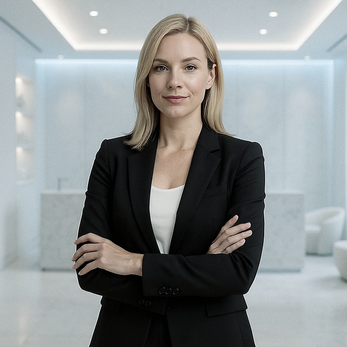 A man is floating and relaxing in the Wavess Origin Pool in a blue atmosphere