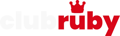 Official Club Ruby logo featuring a red crown icon above bold "clubruby" text, representing the exclusive player loyalty program.