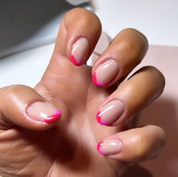 Hot pink French tips