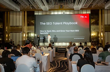 A stage of SEO Mastery Summit SEO Mastery Summit — Search marketing conference