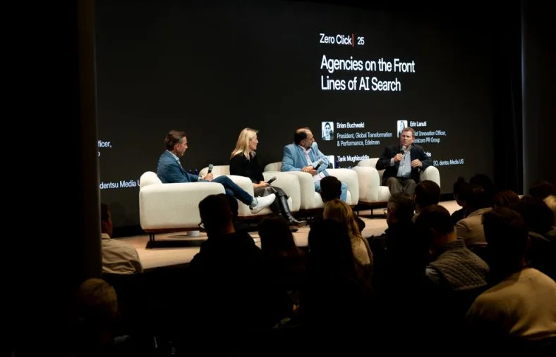 Stage presentation at Zero Click marketing event