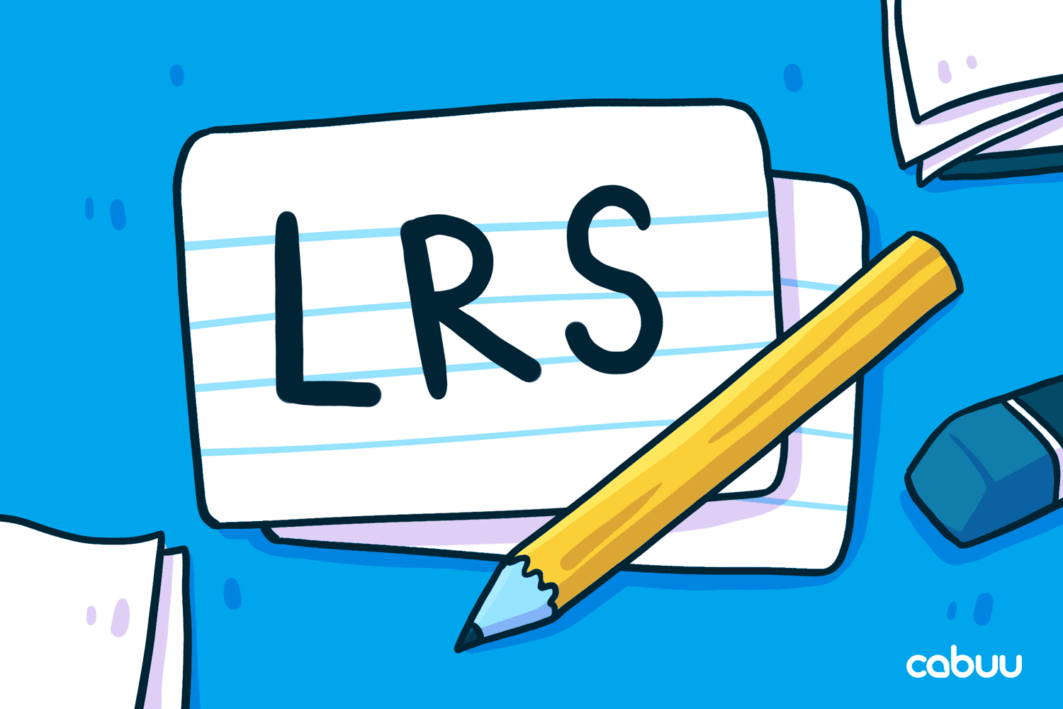 Auf einer Vokabelkarte steht LRS