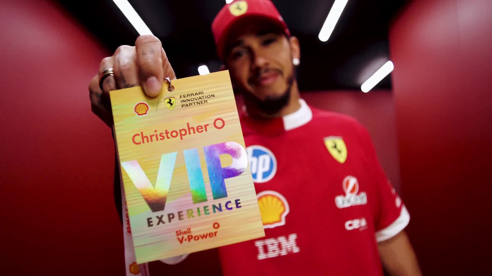 Screenshot from Seen.io’s personalised video for Ferrari fans, available at vip.shell.com