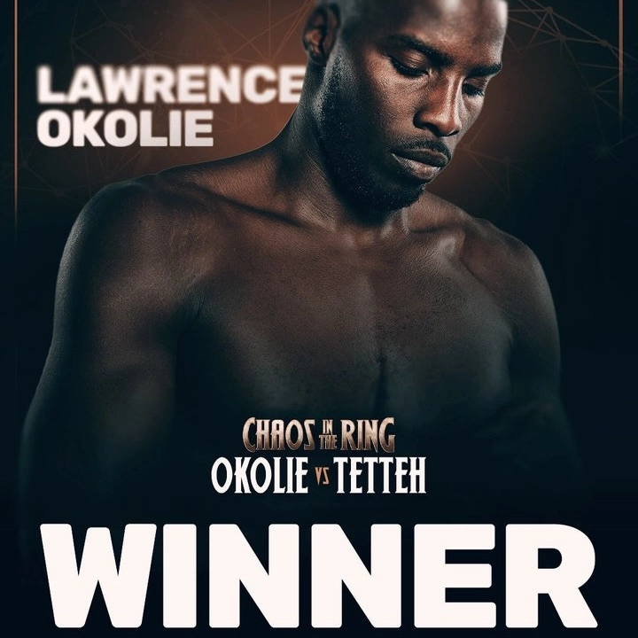 Lawrence Okolie scored a routine stoppage over Ebenezer Tetteh, ending the fight after two rounds at Onikan Stadium.