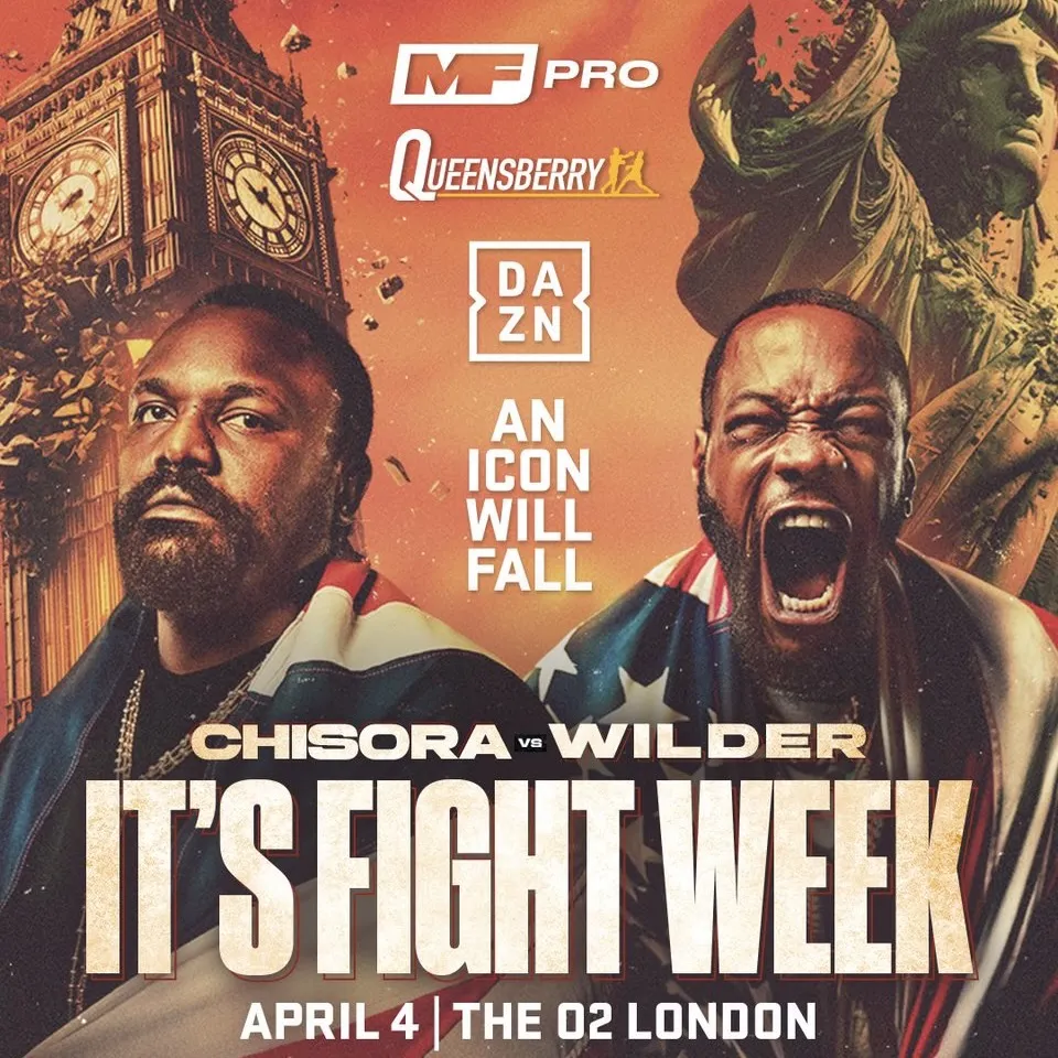 Deontay Wilder returns to face Derek Chisora on April 4 in London as both men near career crossroads.
