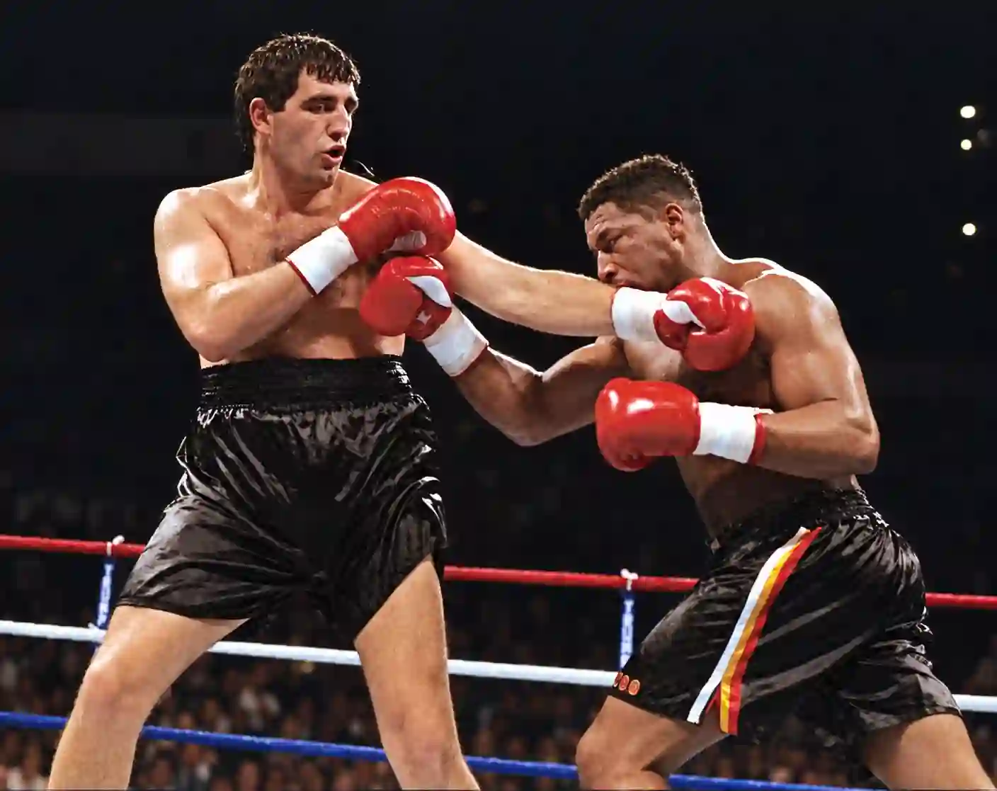 Francesco Damiani throwing a left hand during a boxing exchange