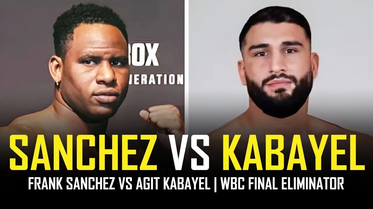 Frank Sanchez and Agit Kabayel portraits on a WBC Final Eliminator graphic.