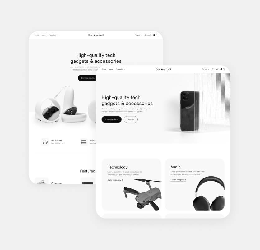 Pages - Commerce X Webflow Template