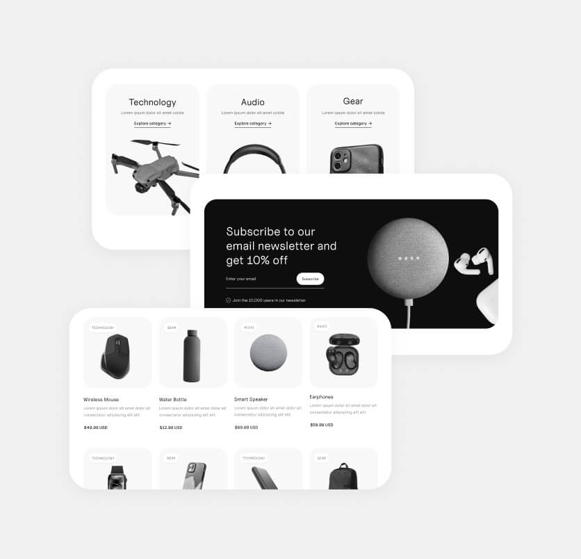 Sections - Commerce X Webflow Template