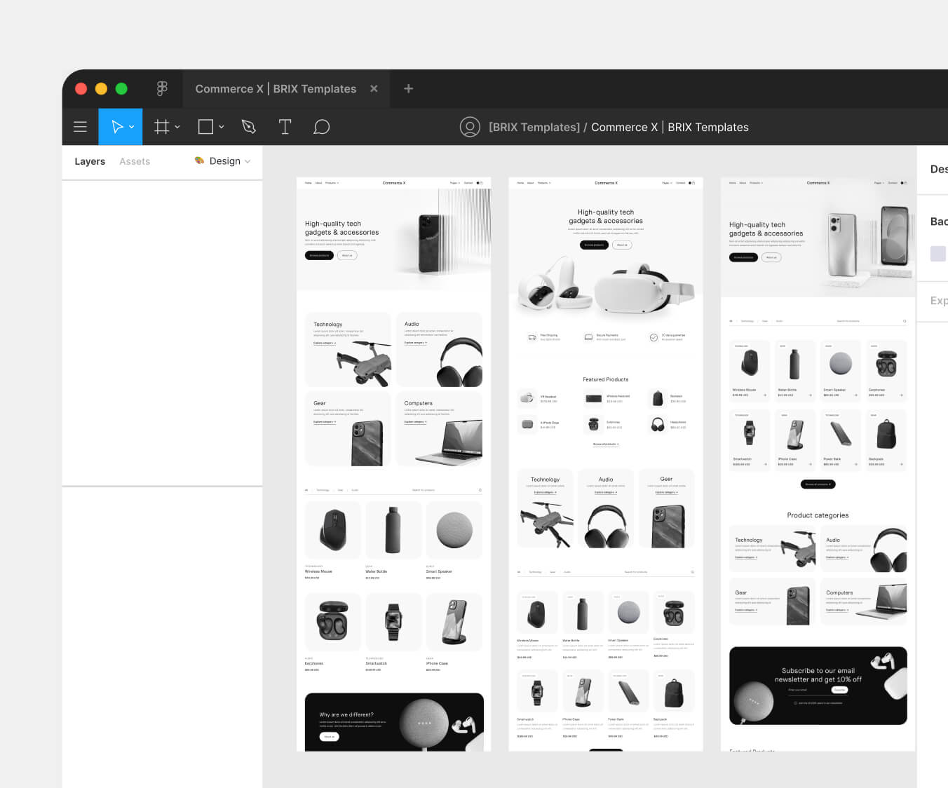 Figma File Included - Commerce X Webflow Template