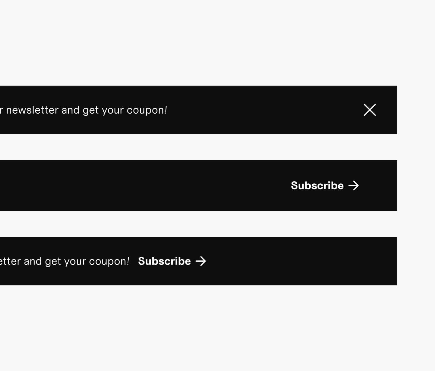 3 Notification Bars - Commerce X Webflow Template