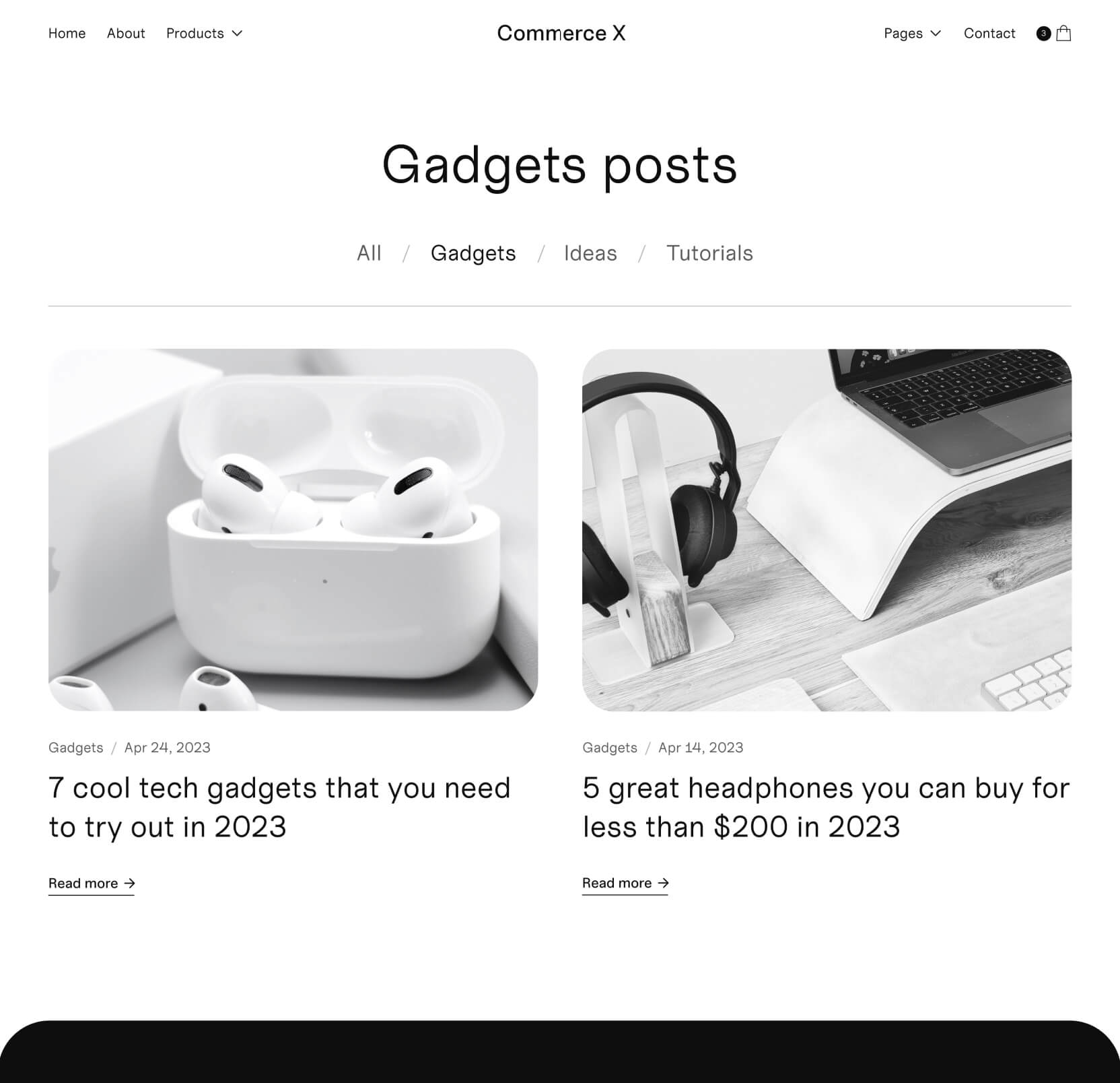 Blog Category - Commerce X Webflow Template