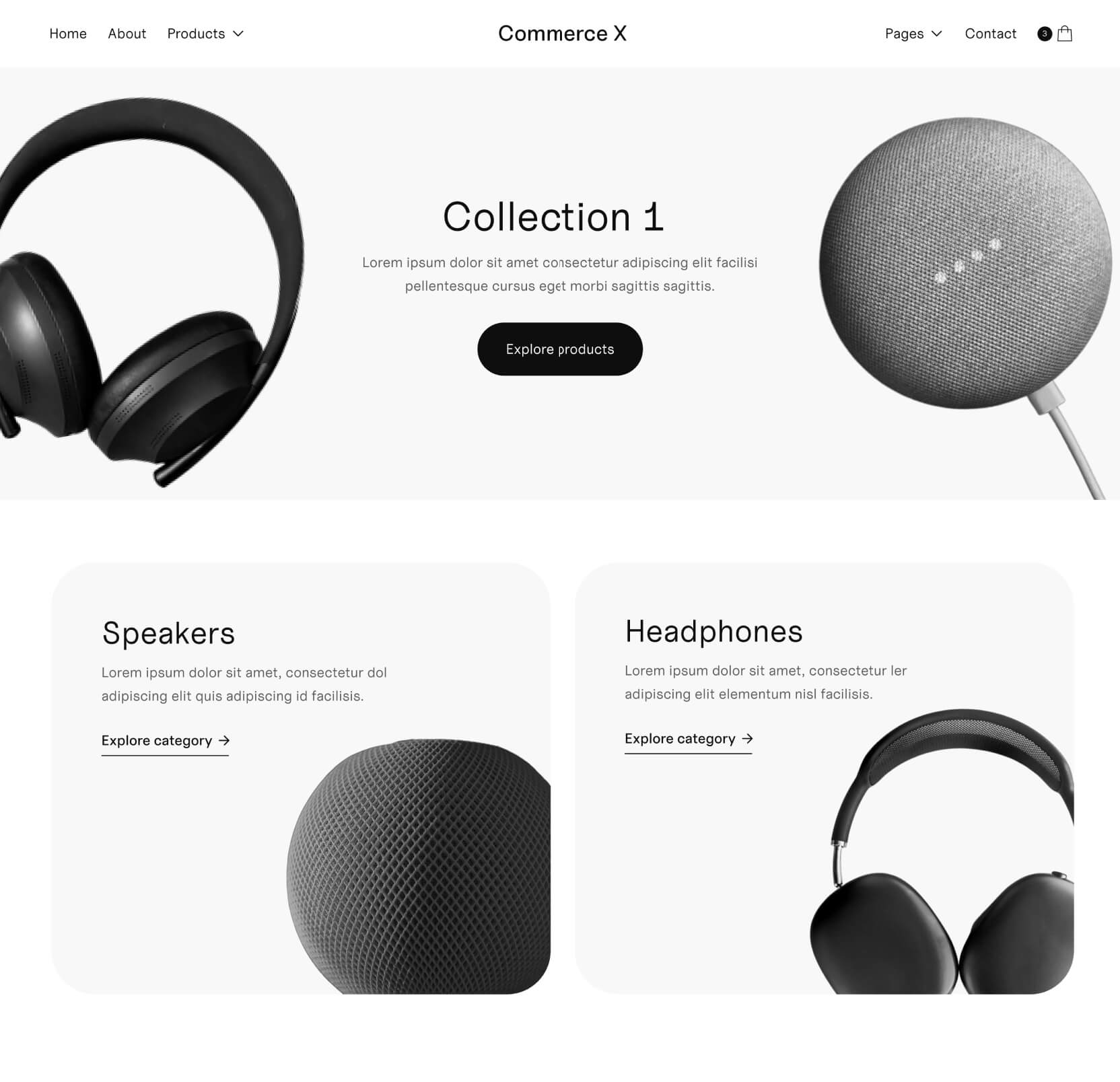 Collection V1 - Commerce X Webflow Template