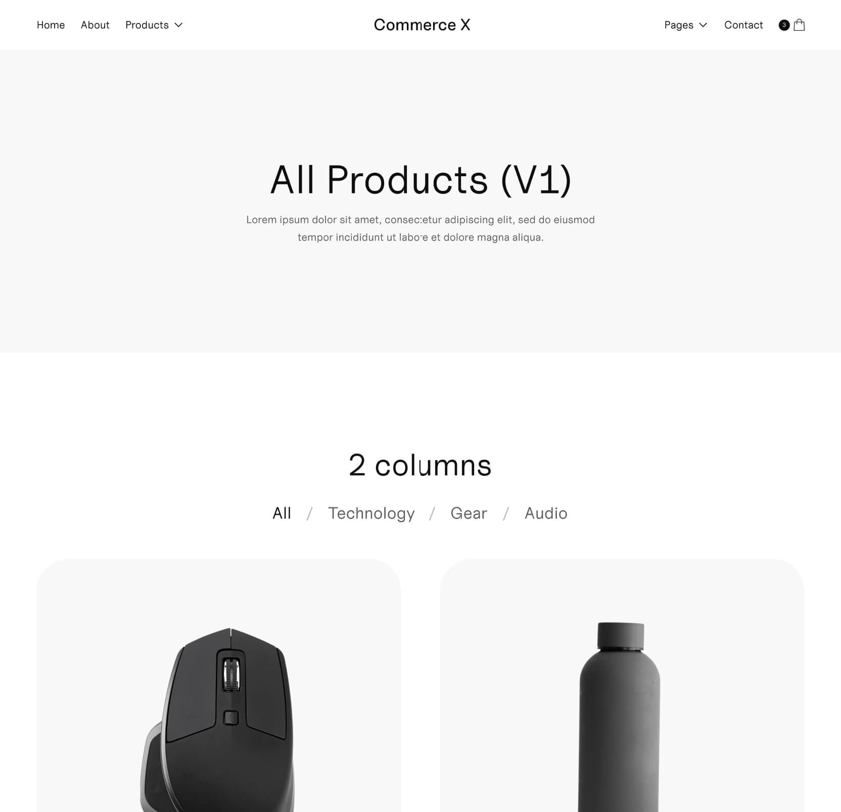 Products Grid V1 - Commerce X Webflow Template