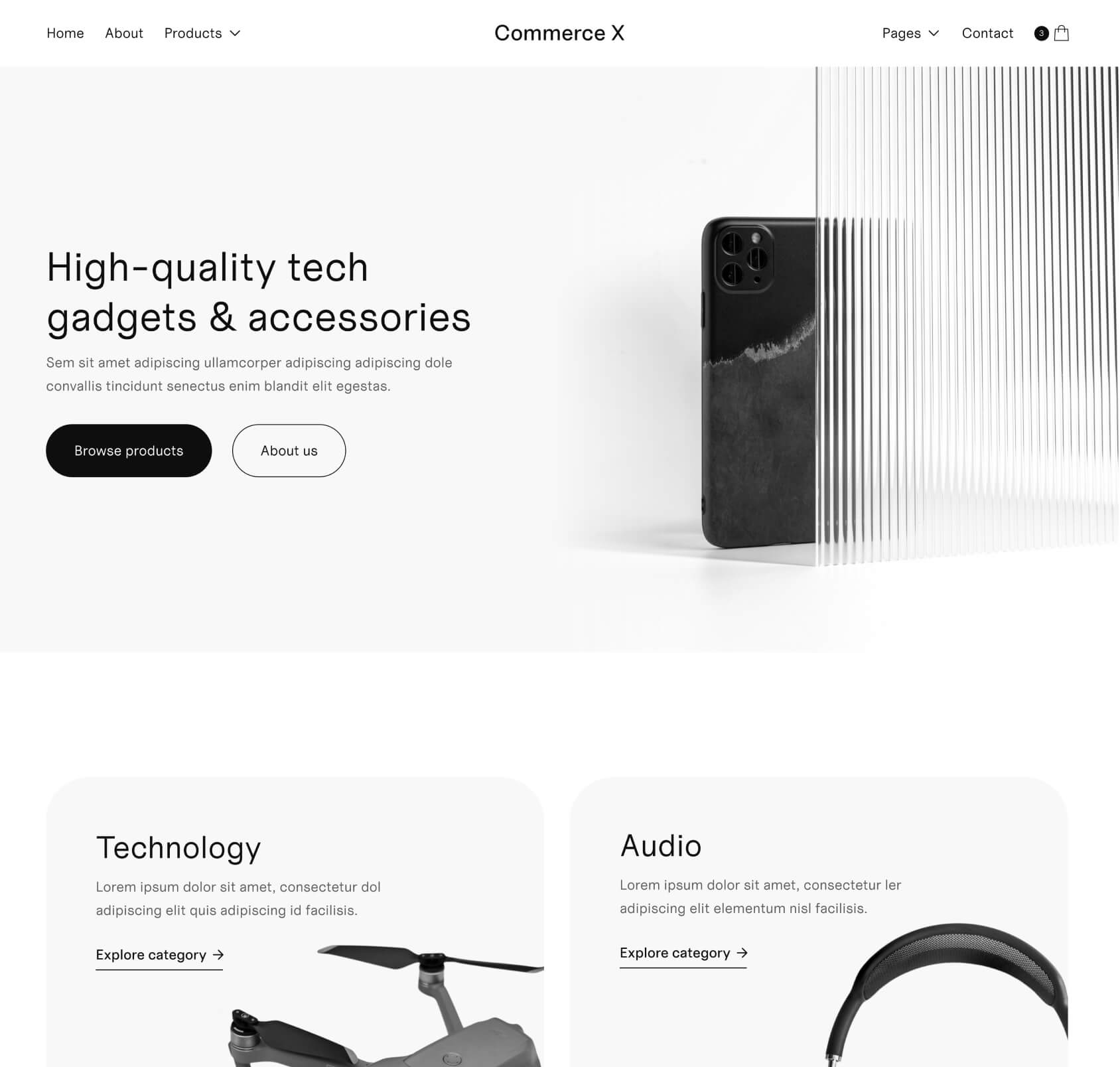 Home V1 - Commerce X Webflow Template
