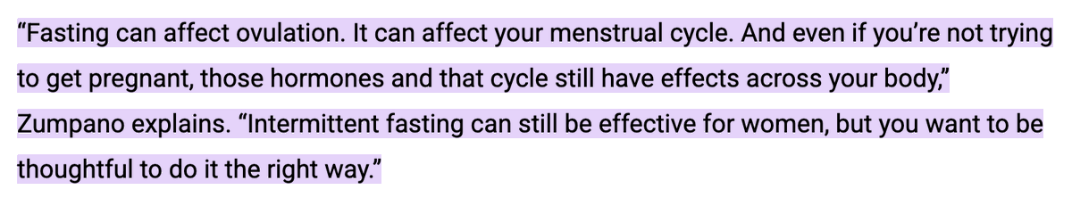 Women and Fasting Risks