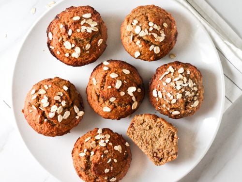 Vegan Banana Date Oatmeal Muffins