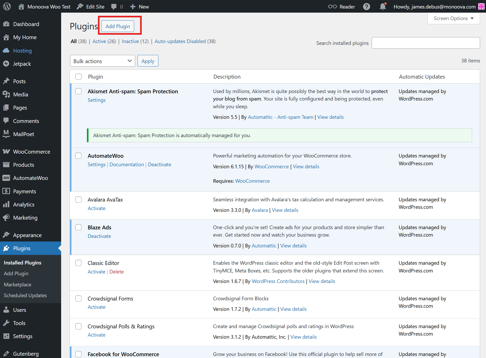 WooCommerce Monoova Plugin installationn