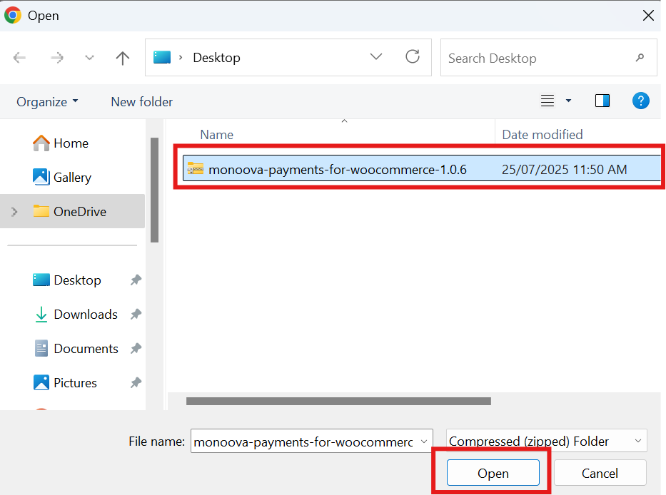 WooCommerce Monoova Plugin installationn