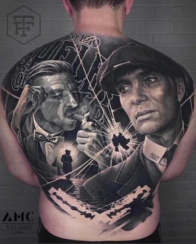 the best back tattoo | black and grey tattoo