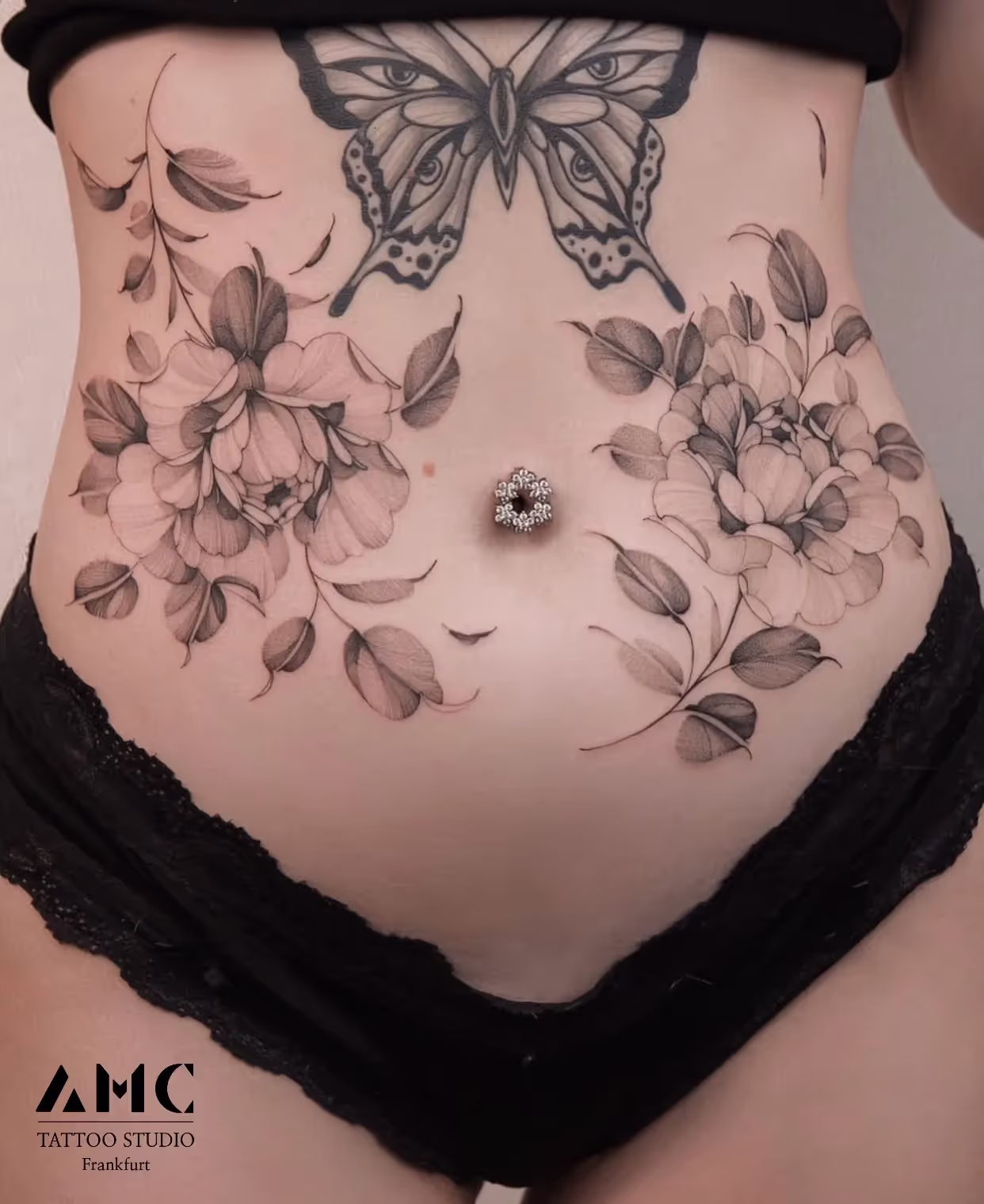 Fineline flower tattoo - flowers
