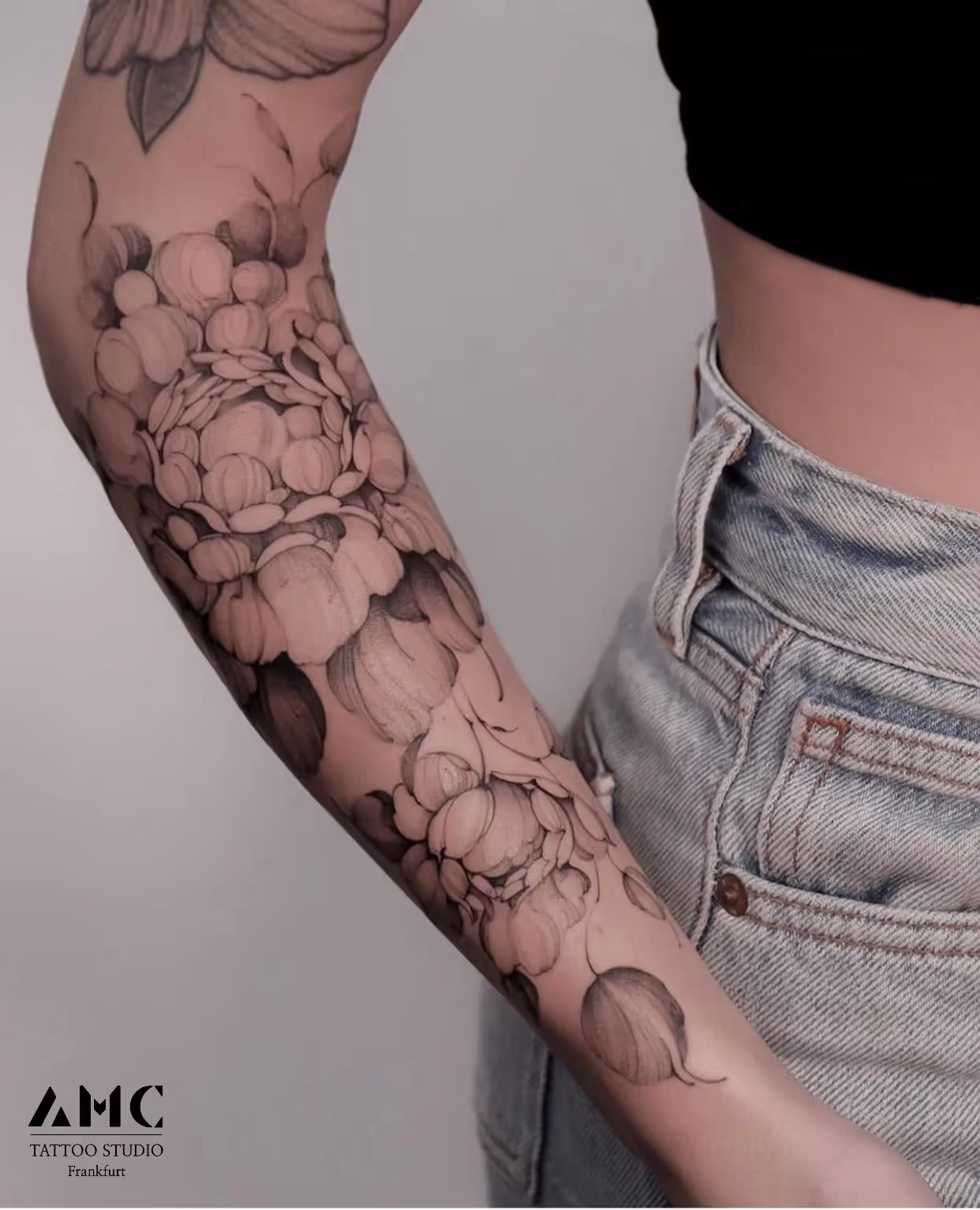 Fineline flower tattoo - flowers