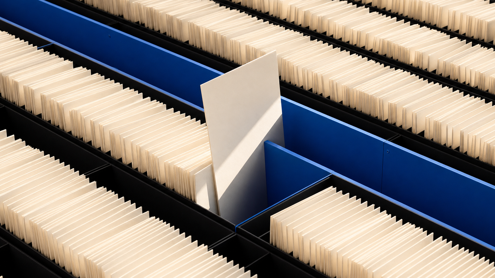 Archive of tickets and support documents in which a blue channel highlights a relevant source