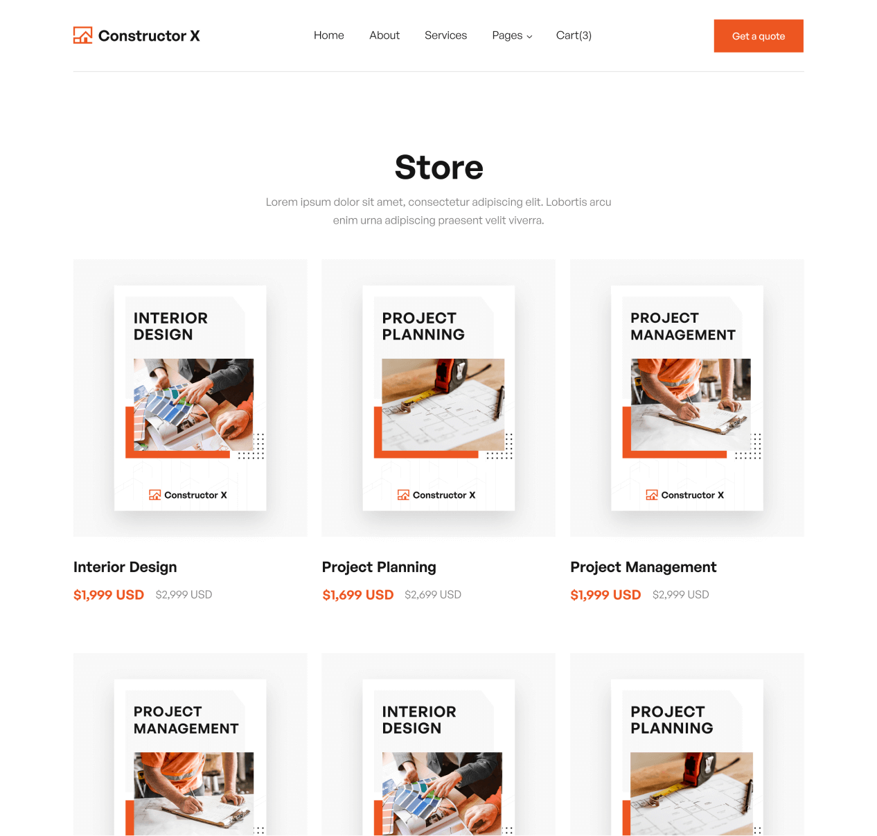 Constructor X - Shop page - Construction Webflow Template