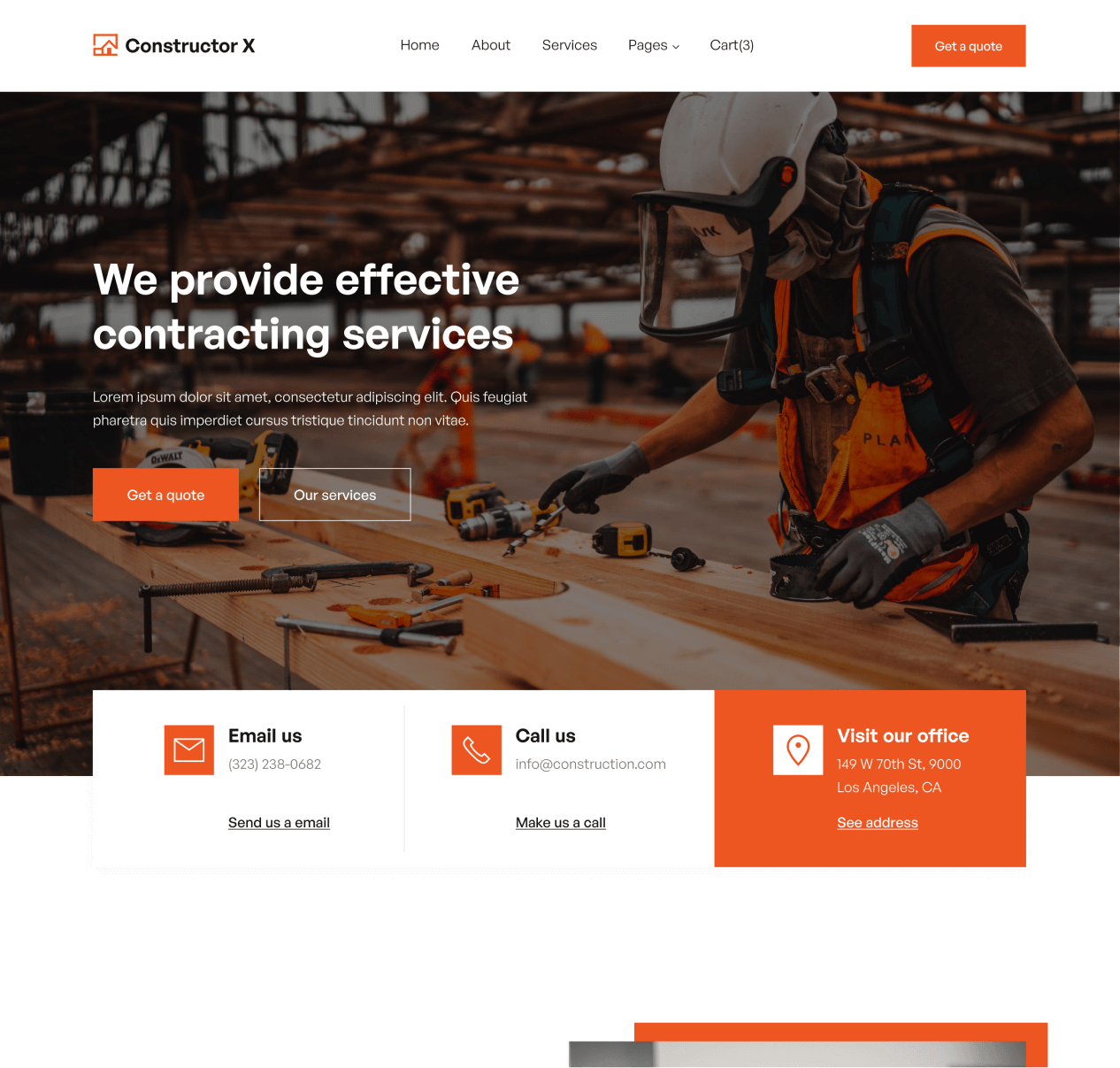 Constructor X - Home page - Construction Webflow Template