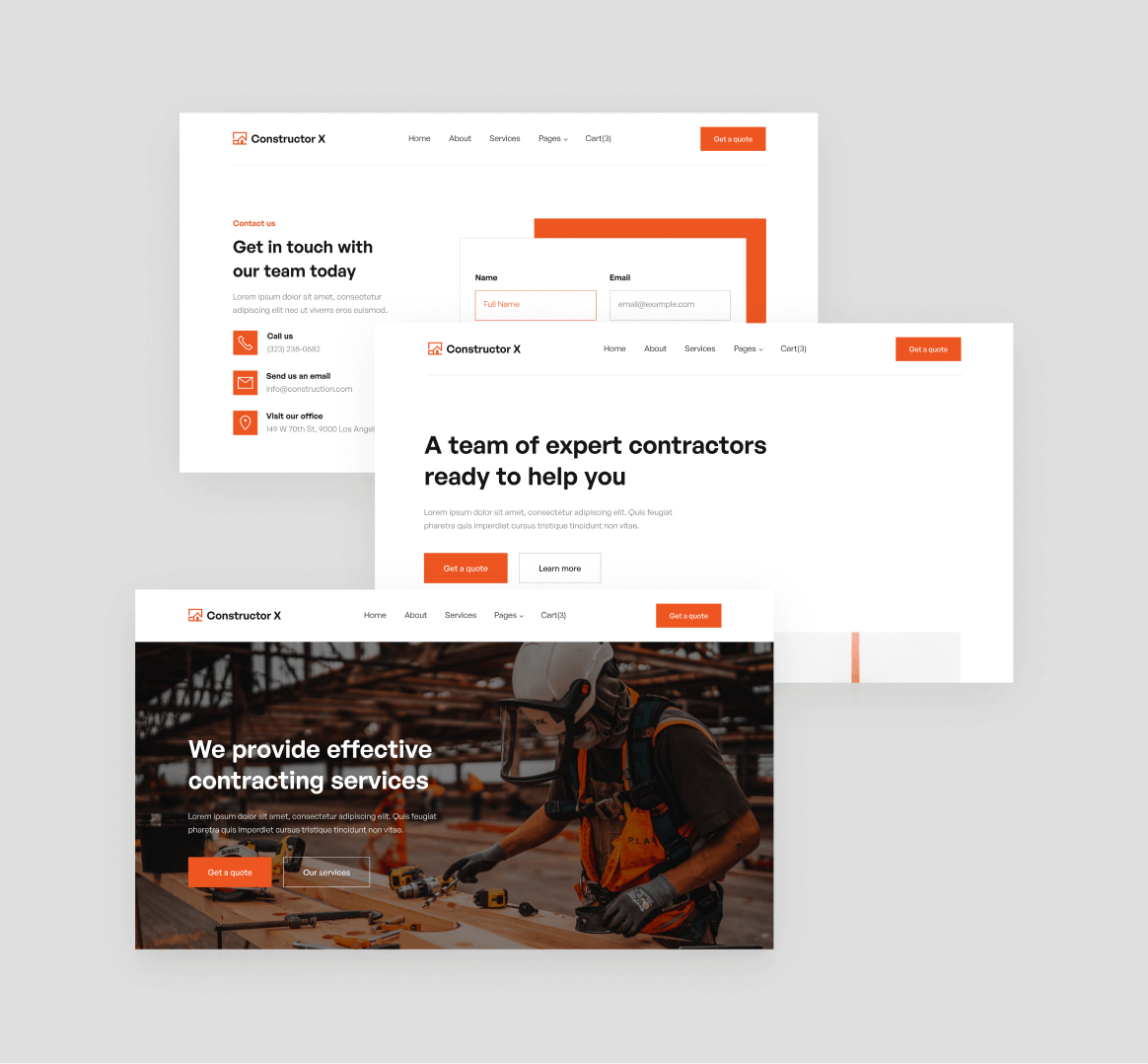 Constructor X - 30 Sections Included - Construction Webflow Template