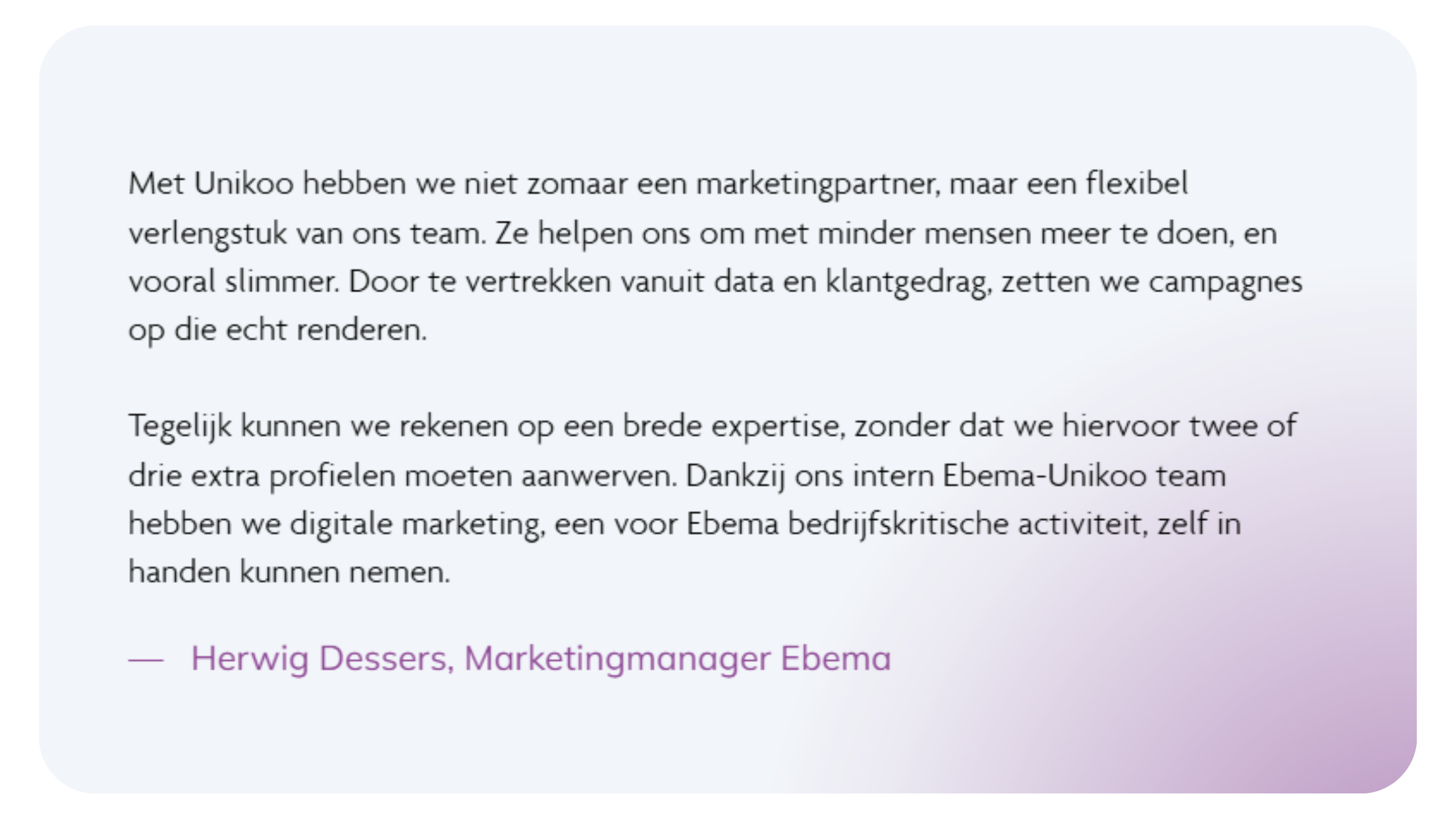 Quote Herwig Dessers - Ebema