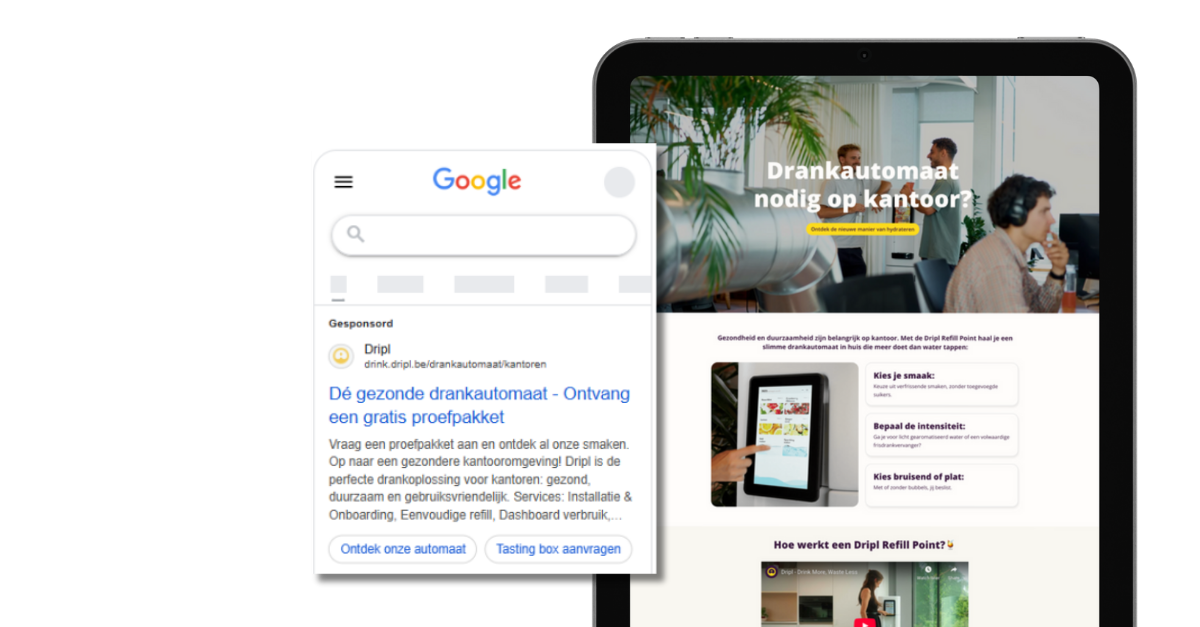 Mockup advertentie + Landingspagina