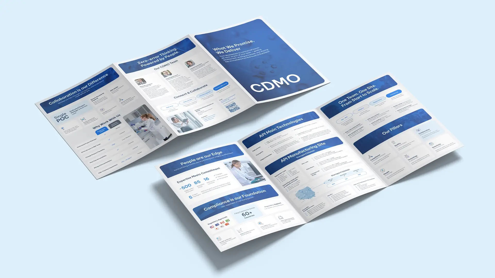 Visual presenting CDMO offering brochure