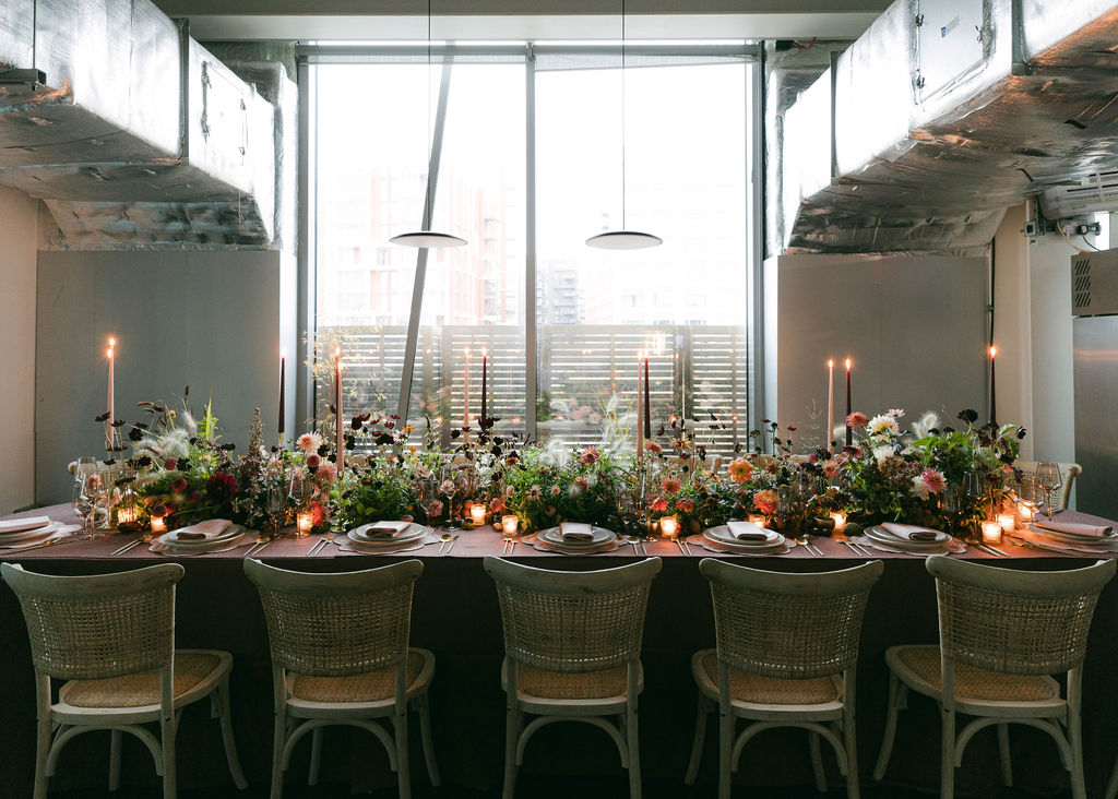 Chef's table design with an Autumnal tablescape