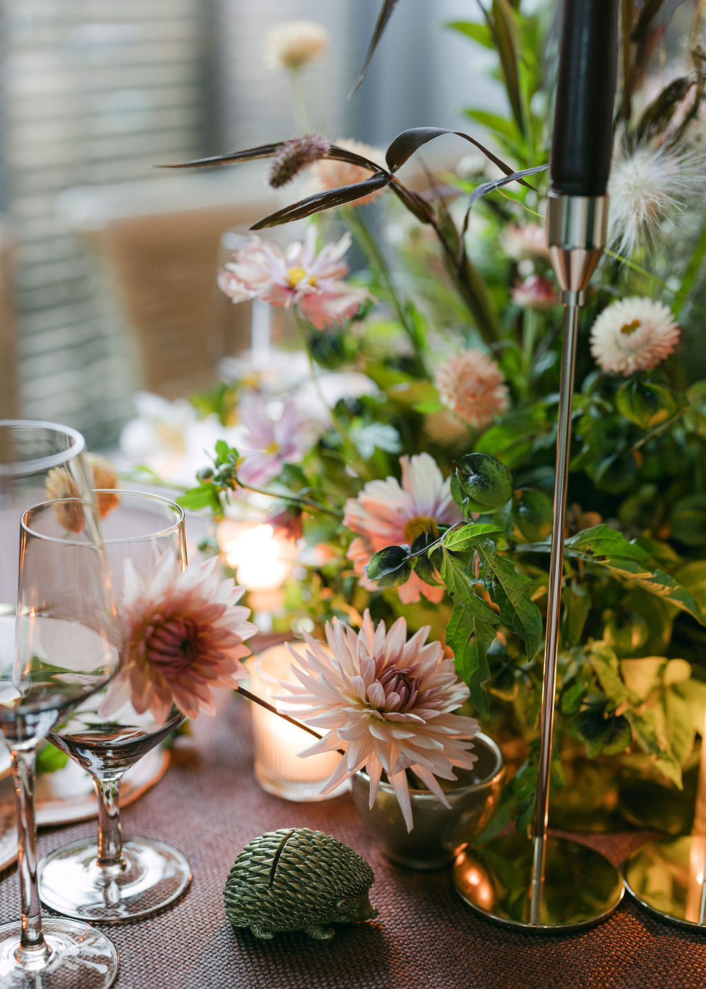 Chef's table design with an Autumnal tablescape