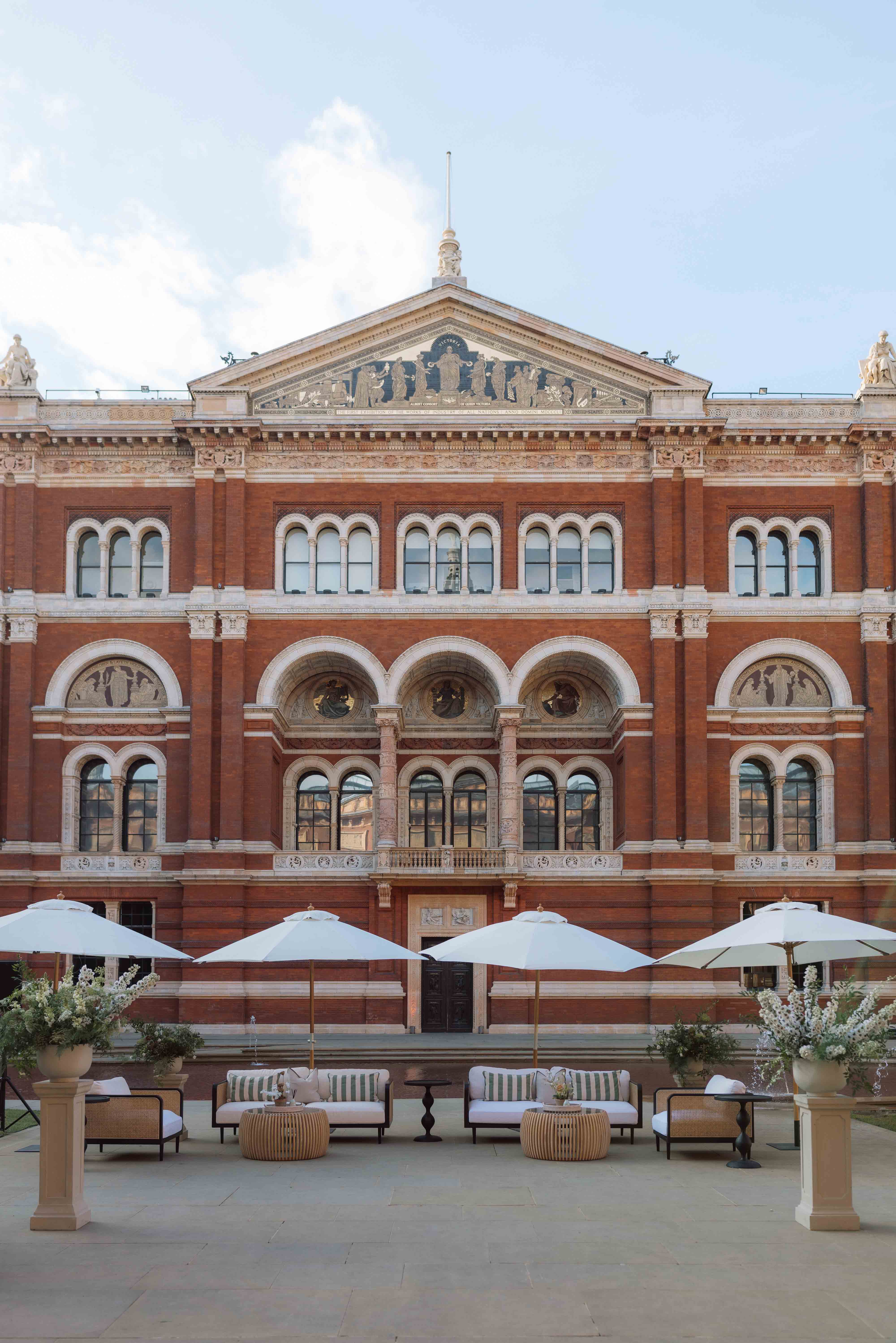 Italian Riviera inspired summer reception in the John Madejski Courtyard at the V&A