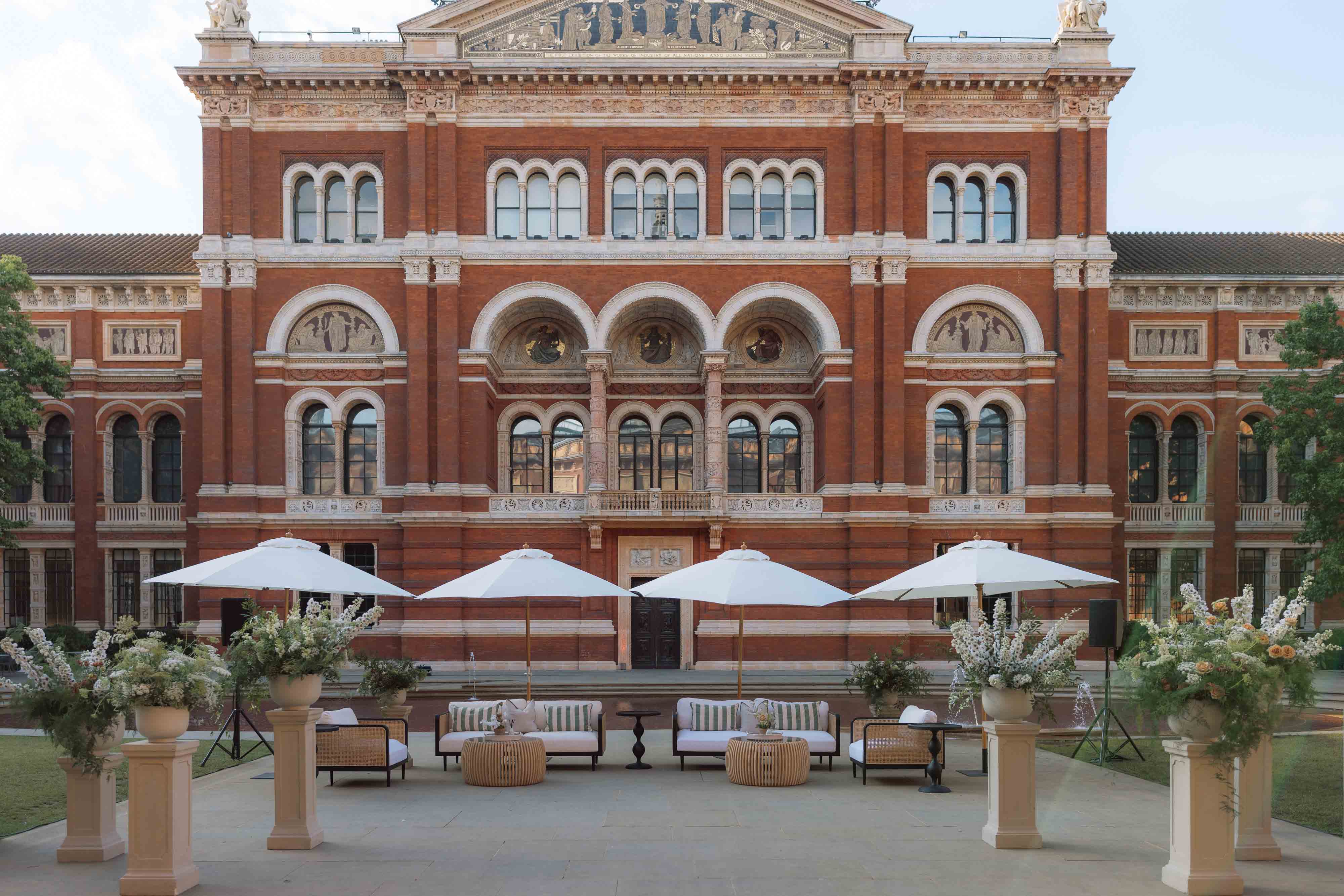 Italian Riviera inspired summer reception in the John Madejski Courtyard at the V&A