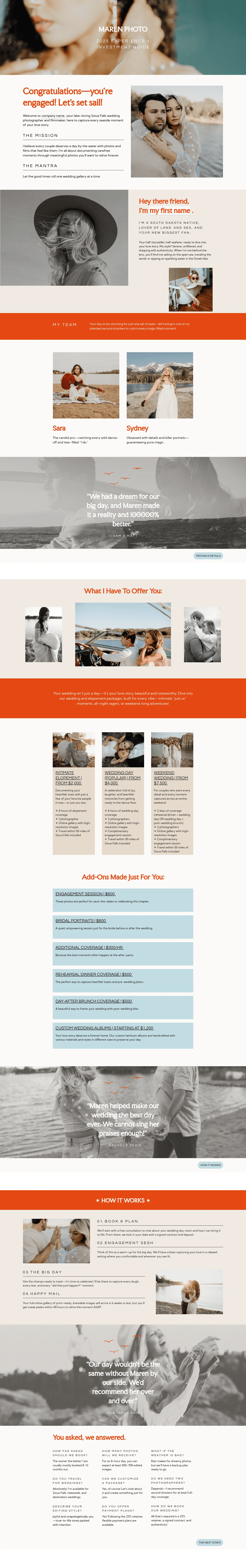 Maren Pricing Guide for Wedding Photographers