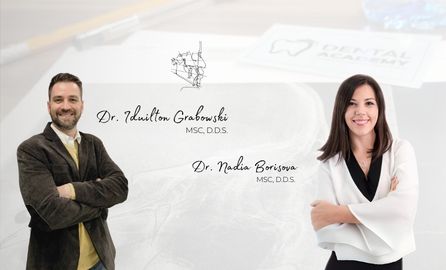 Д-р Идултон Грабовки и д-р Надя Борисова на бял сон за курса Цефалометричен анализ